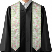 Anthurium Plumeria Lei Pastel Graduation Stole Green Hawaiian Splendid Palaka