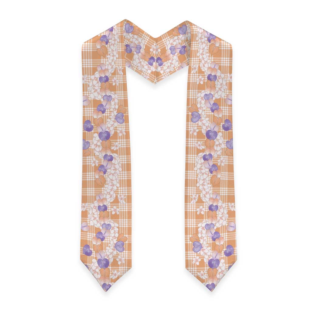Anthurium Plumeria Lei Pastel Graduation Stole Orange Hawaiian Splendid Palaka