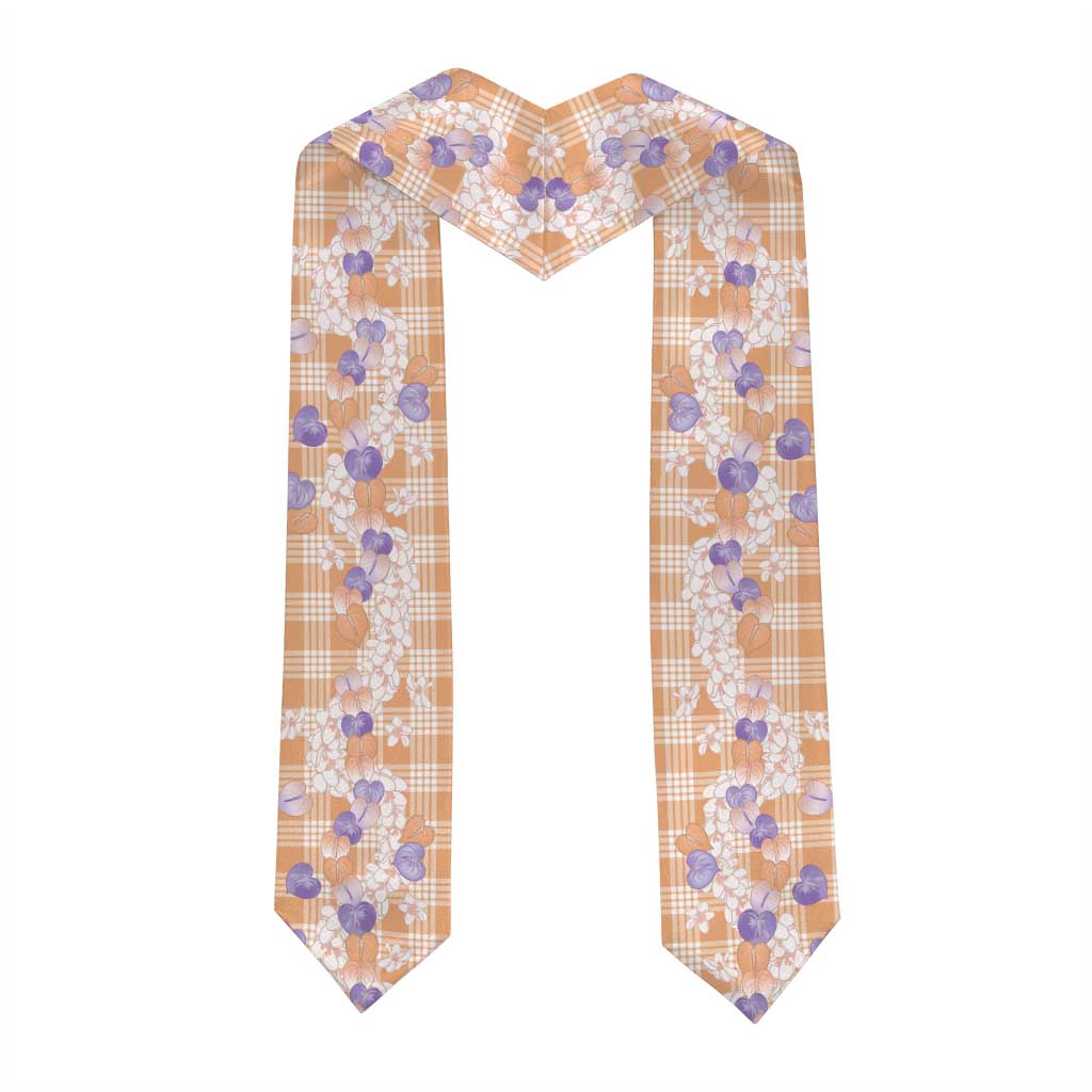 Anthurium Plumeria Lei Pastel Graduation Stole Orange Hawaiian Splendid Palaka
