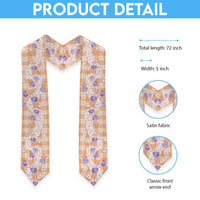 Anthurium Plumeria Lei Pastel Graduation Stole Orange Hawaiian Splendid Palaka