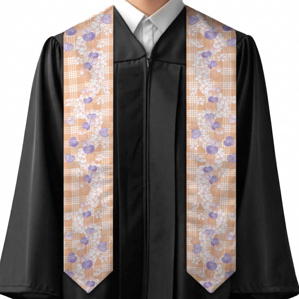Anthurium Plumeria Lei Pastel Graduation Stole Orange Hawaiian Splendid Palaka