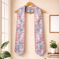 Anthurium Plumeria Lei Pastel Graduation Stole Pink Hawaiian Splendid Palaka