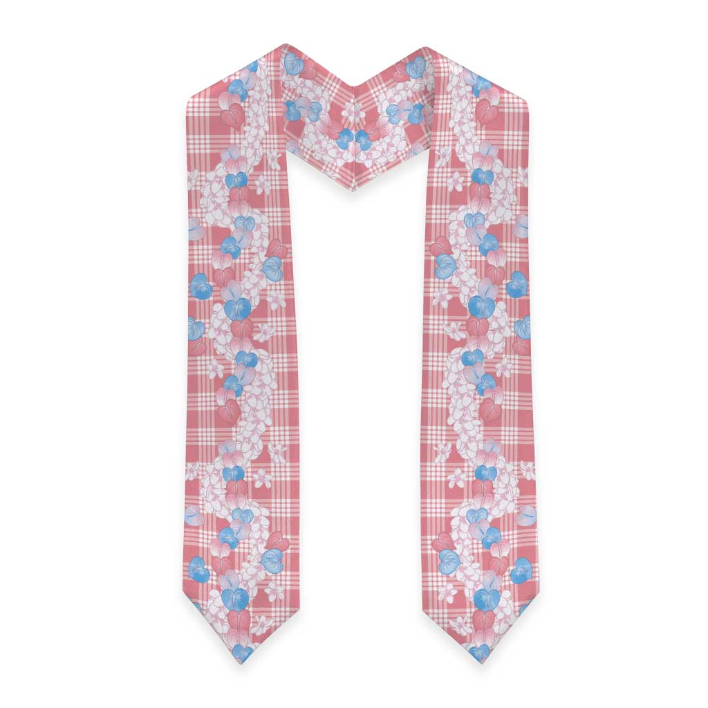 Anthurium Plumeria Lei Pastel Graduation Stole Pink Hawaiian Splendid Palaka