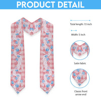 Anthurium Plumeria Lei Pastel Graduation Stole Pink Hawaiian Splendid Palaka