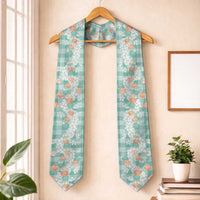 Anthurium Plumeria Lei Pastel Graduation Stole Teal Hawaiian Splendid Palaka
