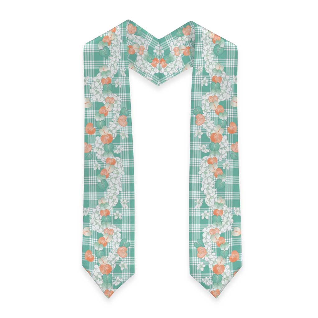 Anthurium Plumeria Lei Pastel Graduation Stole Teal Hawaiian Splendid Palaka