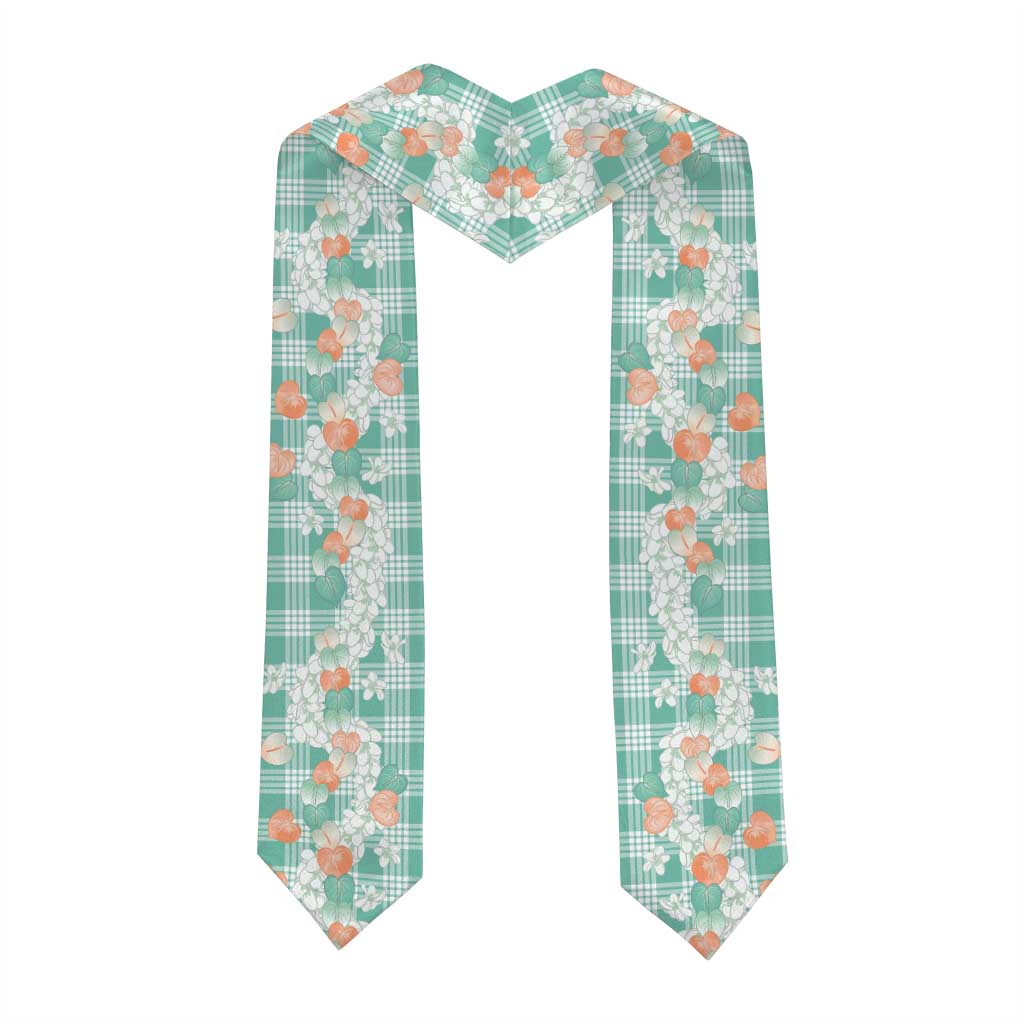 Anthurium Plumeria Lei Pastel Graduation Stole Teal Hawaiian Splendid Palaka