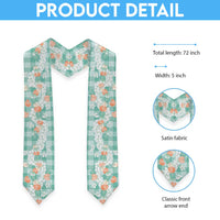 Anthurium Plumeria Lei Pastel Graduation Stole Teal Hawaiian Splendid Palaka