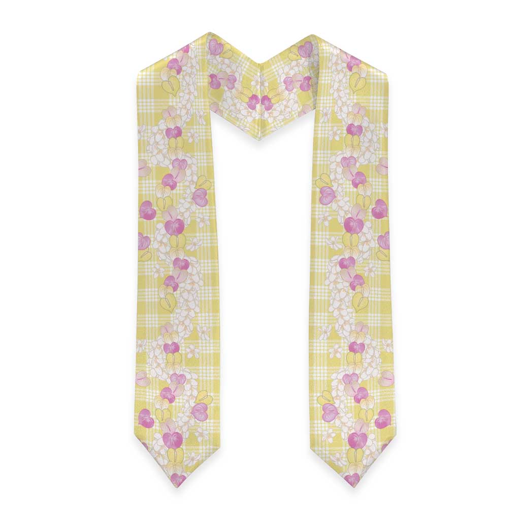 Anthurium Plumeria Lei Pastel Graduation Stole Yellow Hawaiian Splendid Palaka LT01 - Polynesian Pride