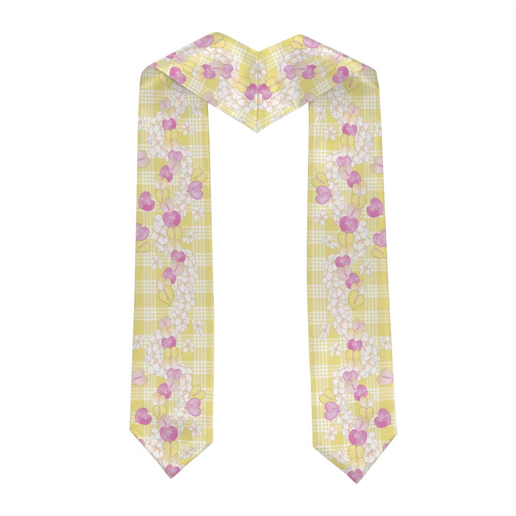 Anthurium Plumeria Lei Pastel Graduation Stole Yellow Hawaiian Splendid Palaka LT01 - Polynesian Pride