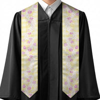 Anthurium Plumeria Lei Pastel Graduation Stole Yellow Hawaiian Splendid Palaka LT01 - Polynesian Pride