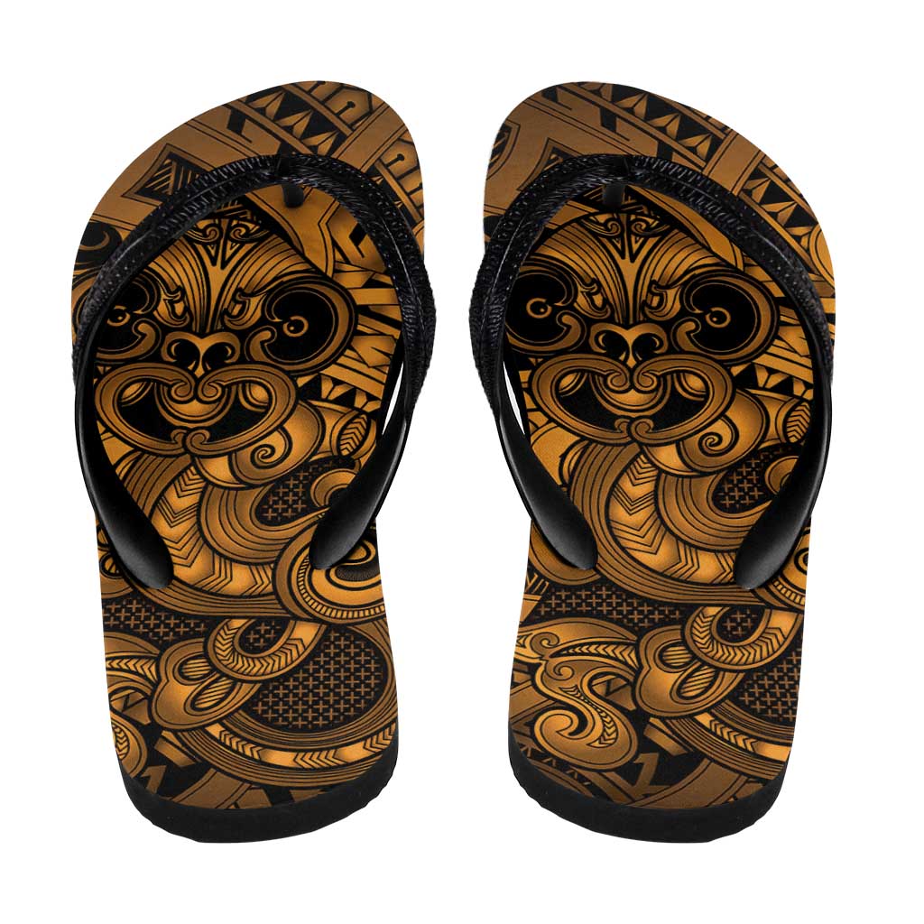 Aotearoa Maori Hei Tiki Flip Flops Koura Kowhaiwhai Puhoro Motif LT9 - Polynesian Pride