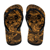 Aotearoa Maori Hei Tiki Flip Flops Koura Kowhaiwhai Puhoro Motif LT9 - Polynesian Pride