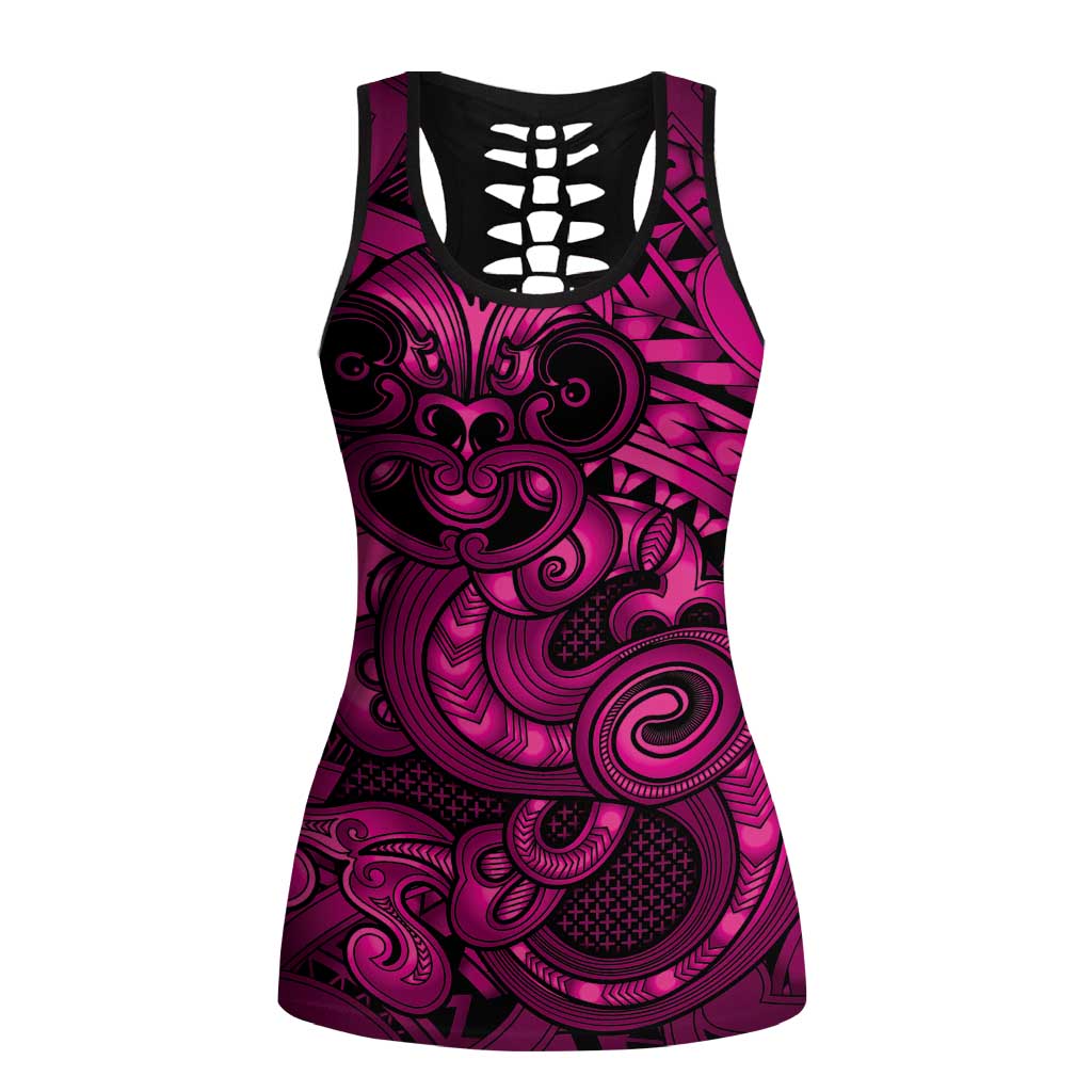 Aotearoa Maori Hei Tiki Hollow Tank Top Mawhero Kowhaiwhai Puhoro Motif