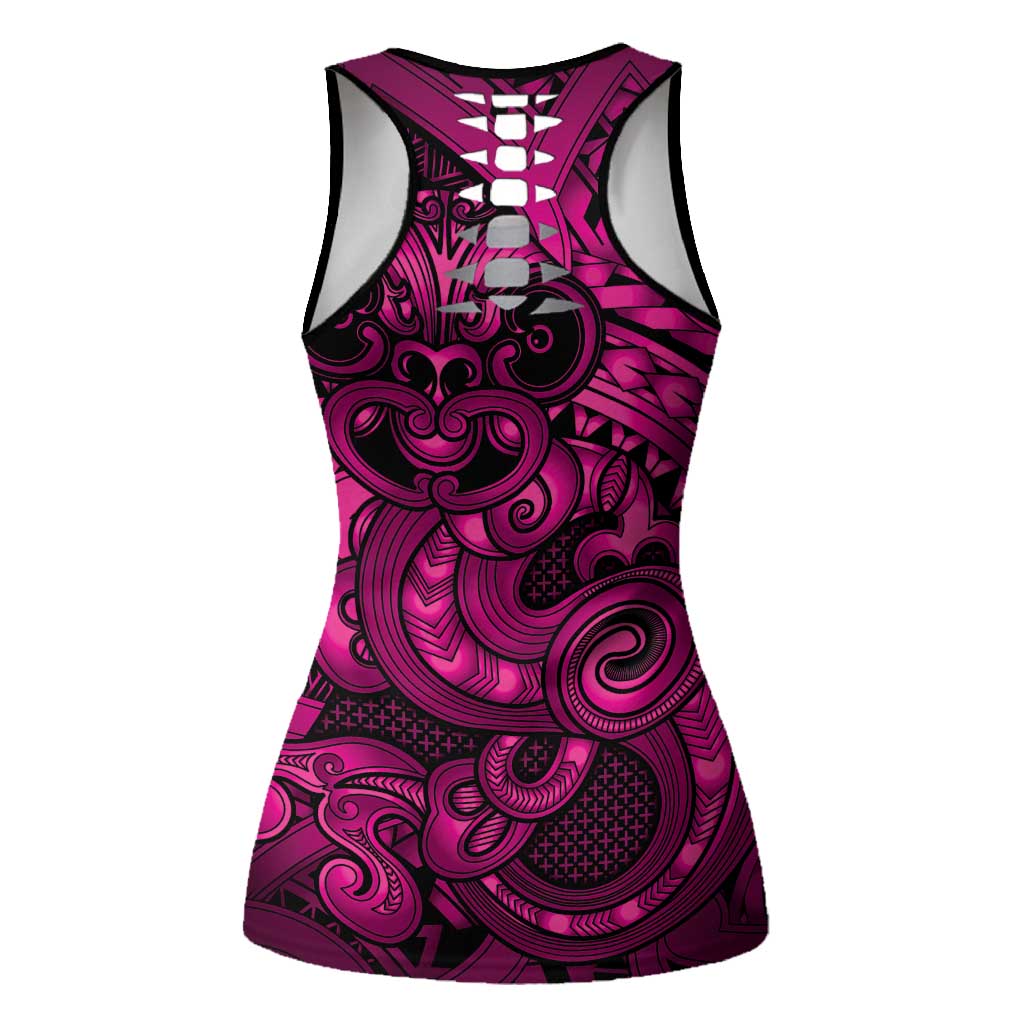 Aotearoa Maori Hei Tiki Hollow Tank Top Mawhero Kowhaiwhai Puhoro Motif
