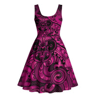 Aotearoa Maori Hei Tiki Midi Dress Mawhero Kowhaiwhai Puhoro Motif