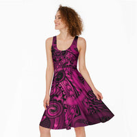 Aotearoa Maori Hei Tiki Midi Dress Mawhero Kowhaiwhai Puhoro Motif