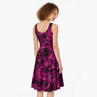 Aotearoa Maori Hei Tiki Midi Dress Mawhero Kowhaiwhai Puhoro Motif