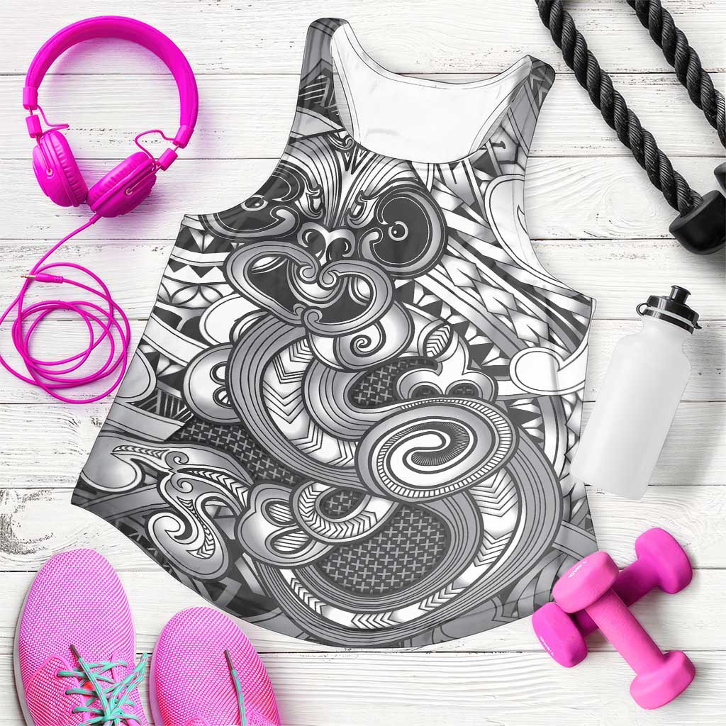 Aotearoa Maori Hei Tiki Women Racerback Tank Kiwikiwi Kowhaiwhai Puhoro Motif