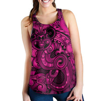 Aotearoa Maori Hei Tiki Women Racerback Tank Mawhero Kowhaiwhai Puhoro Motif