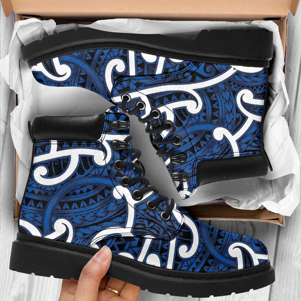 Aotearoa Maori Kowhaiwhai All Season Boots Kikorangi Puhoro and Patiki