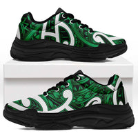 Aotearoa Maori Kowhaiwhai Chunky Sneakers Kakariki Puhoro and Patiki
