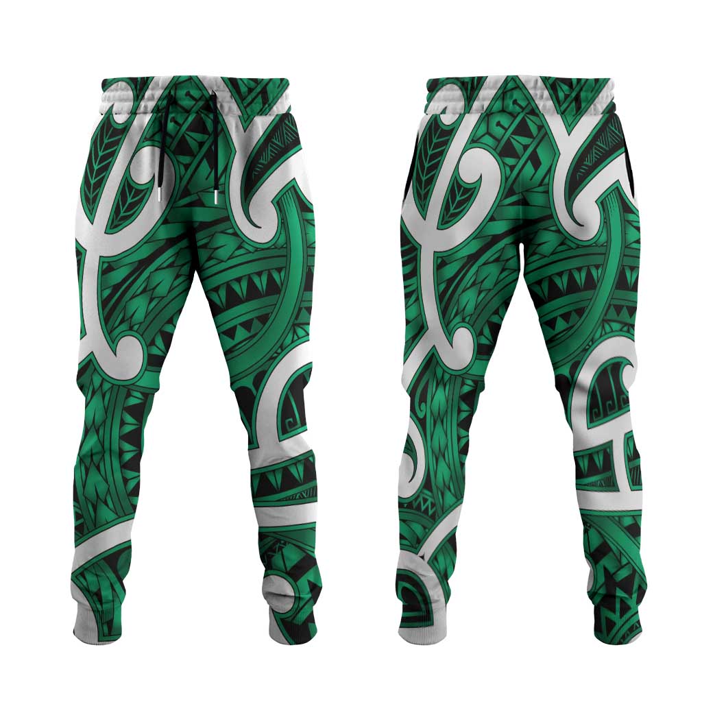 Aotearoa Maori Kowhaiwhai Jogger Pants Kakariki Puhoro and Patiki