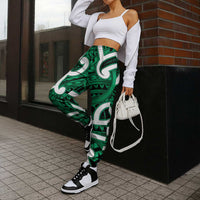 Aotearoa Maori Kowhaiwhai Jogger Pants Kakariki Puhoro and Patiki
