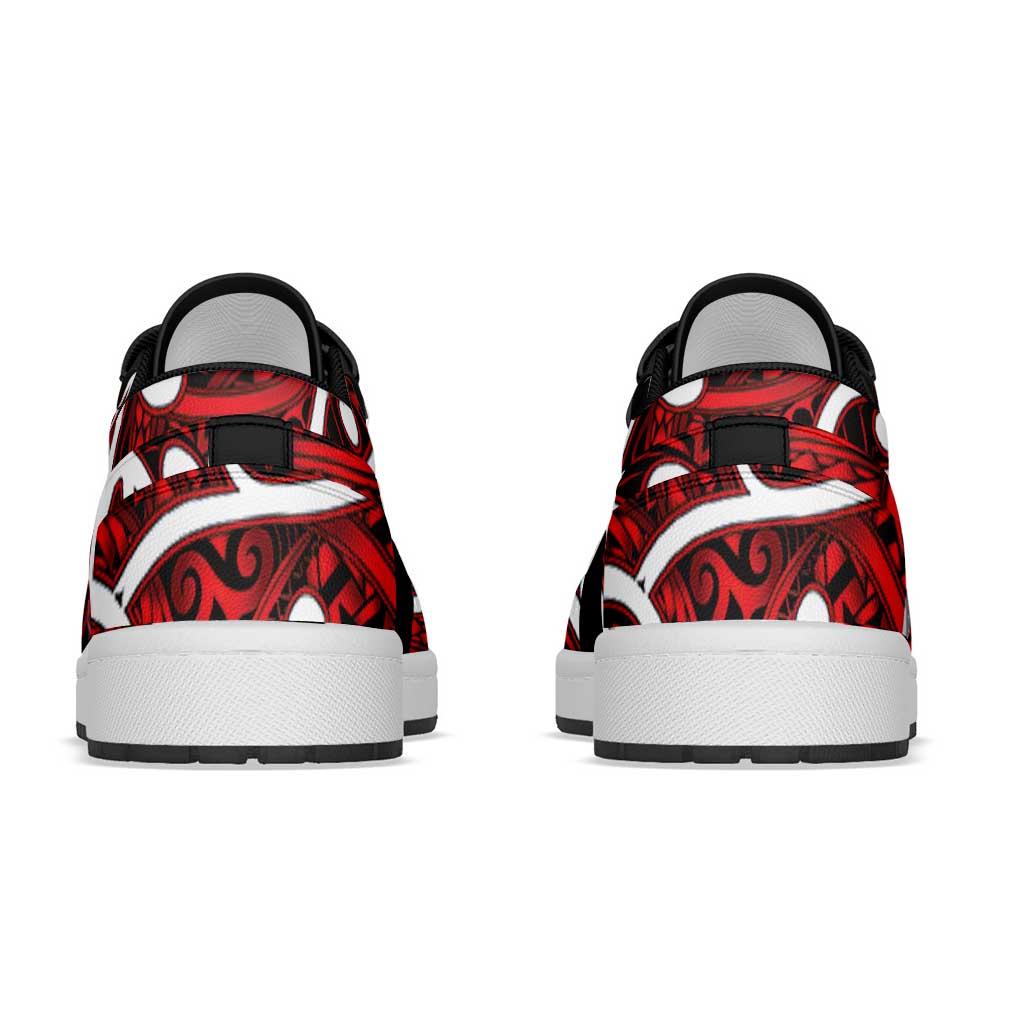 Aotearoa Maori Kowhaiwhai Low Sneakers Whero Puhoro and Patiki