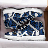 Aotearoa Maori Kowhaiwhai Sneakers J11 Kikorangi Puhoro and Patiki