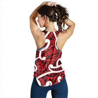 Aotearoa Maori Kowhaiwhai Women Racerback Tank Whero Puhoro and Patiki