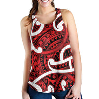 Aotearoa Maori Kowhaiwhai Women Racerback Tank Whero Puhoro and Patiki