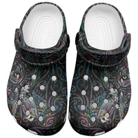 Aotearoa Moko Tribal Tattoo Clogs Shoes New Zealand Maori Penguin and Fantail Paua Shell Style LT03 Multicolor - Polynesian Pride