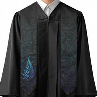 Aotearoa New Zealand Graduation Stole Koru Fern Blue Gradient LT05 - Polynesian Pride