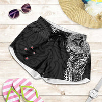 Aotearoa Volleyball Shorts for Women Silver Ferns and Maori Tribal Black