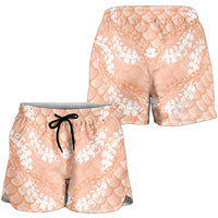 Apricot Mermaid Puakenikeni Maile Lei Shorts for Women