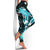 Aqua Polynesian Pattern With Tropical Flowers Leggings - Polynesian Pride