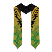 Australia New Zealand Rugby Graduation Stole Gradient Aboriginal Wallabies and Maori Black Fern - Polynesian Pride
