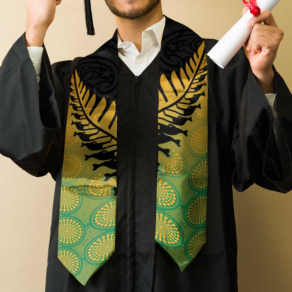 Australia New Zealand Rugby Graduation Stole Gradient Aboriginal Wallabies and Maori Black Fern LT9