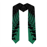 Australia New Zealand Rugby Graduation Stole Green Aboriginal Wallabies and Maori Black Fern - Polynesian Pride