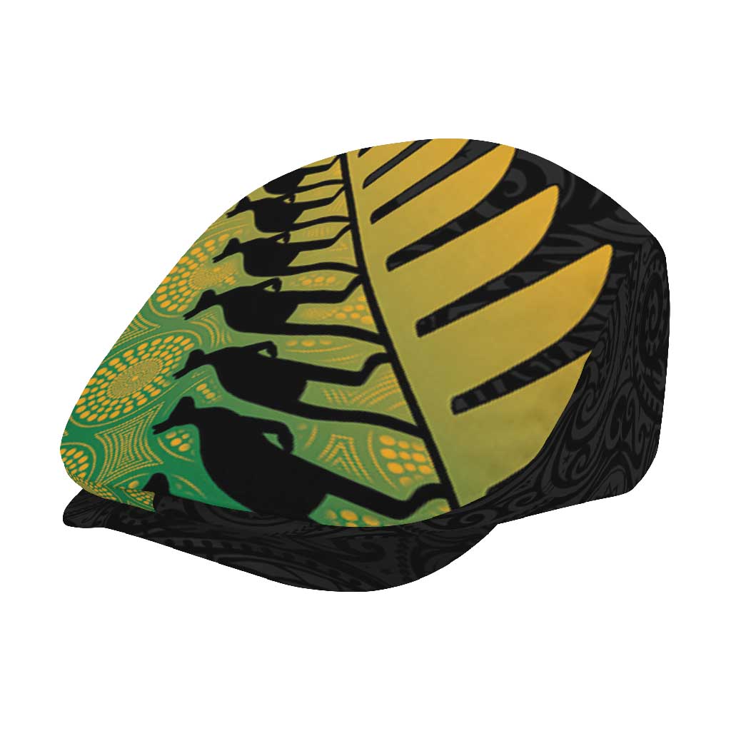Australia New Zealand Rugby Jeff Hat Gradient Aboriginal Wallabies and Maori Black Fern - Polynesian Pride