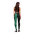 Australia New Zealand Rugby Leggings Green Aboriginal Wallabies and Maori Black Fern - Polynesian Pride