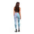 Baby Blue Gradient Polynesia Leggings Hawaiian Tribal Hammerhead Shark Tattoo - Polynesian Pride