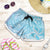 Baby Blue Gradient Polynesia Shorts for Women Hawaiian Tribal Hammerhead Shark Tattoo - Polynesian Pride