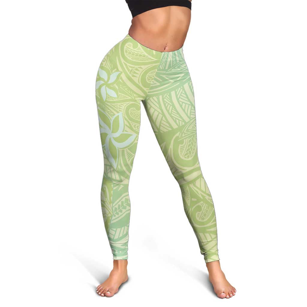 Baby Green Gradient Polynesia Leggings Hawaiian Tribal Hammerhead Shark Tattoo - Polynesian Pride