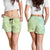 Baby Green Gradient Polynesia Shorts for Women Hawaiian Tribal Hammerhead Shark Tattoo - Polynesian Pride