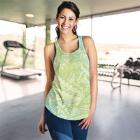 Baby Green Gradient Polynesia Women Racerback Tank Hawaiian Tribal Hammerhead Shark Tattoo - Polynesian Pride