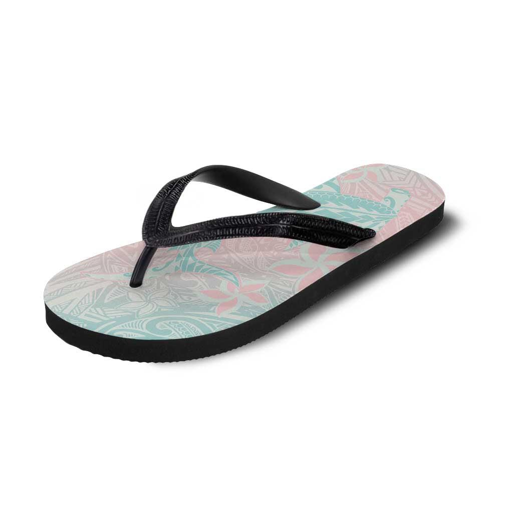 Baby Pink Gradient Polynesia Flip Flops Hawaiian Tribal Hammerhead Shark Tattoo - Polynesian Pride