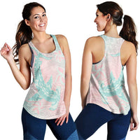 Baby Pink Gradient Polynesia Women Racerback Tank Hawaiian Tribal Hammerhead Shark Tattoo - Polynesian Pride