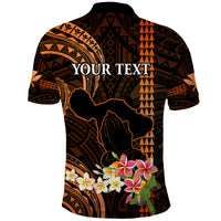 Personalised Hawaii Polo Shirt Pray For Maui Hawaiian Plumeria Pattern Gold Version LT14 - Polynesian Pride